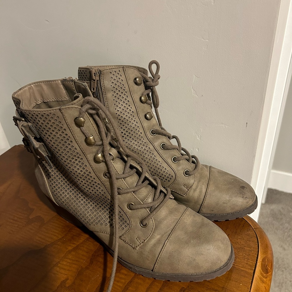 Ankle booties with heels